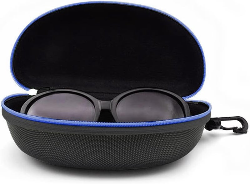 SteelFever 3pcs Zipper Hard Shell Sunglasses Case and Eyeglasses Case Portable Travel Glasses Case with Plastic Hook - Image 3